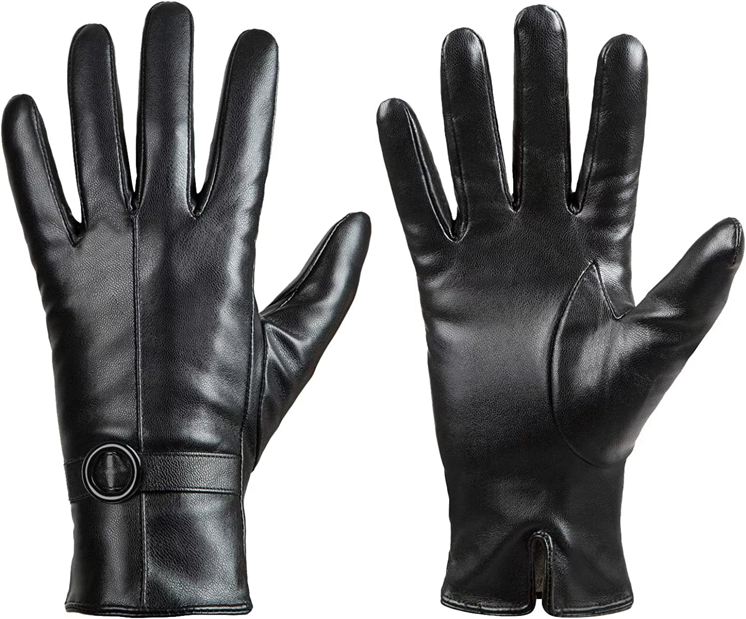 Winter Lambskin Leather Women'S Gloves with Touchscreen Texting and Warm Driving Function